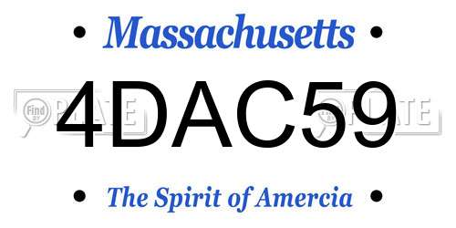 4DAC59 Massachusetts License Plate