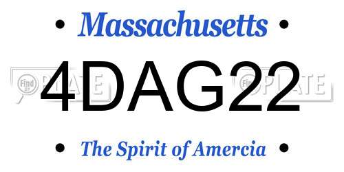 4DAG22 Massachusetts License Plate