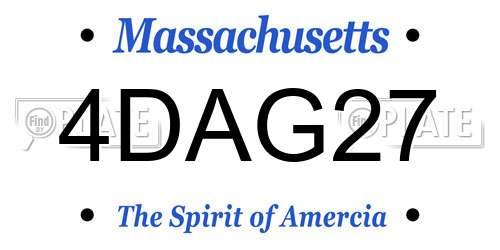 4DAG27 Massachusetts License Plate