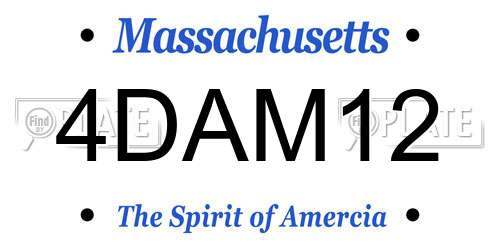 4DAM12 Massachusetts License Plate