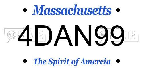 4DAN99 Massachusetts License Plate
