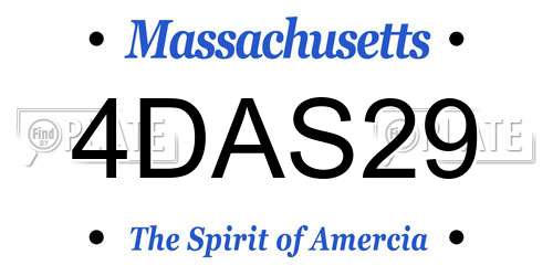 4DAS29 Massachusetts License Plate
