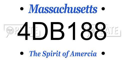 4DB188 Massachusetts License Plate