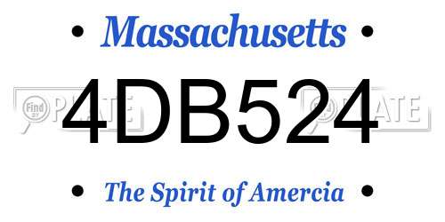 4DB524 Massachusetts License Plate
