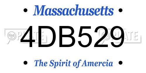 4DB529 Massachusetts License Plate