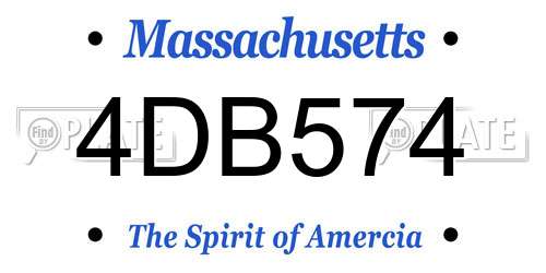 4DB574 Massachusetts License Plate