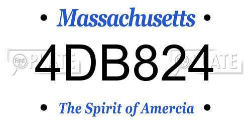 4DB824 Massachusetts License Plate