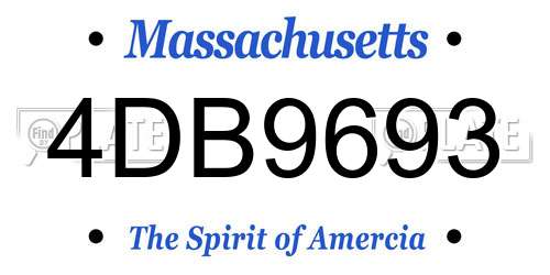 4DB9693 Massachusetts License Plate