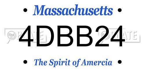 4DBB24 Massachusetts License Plate