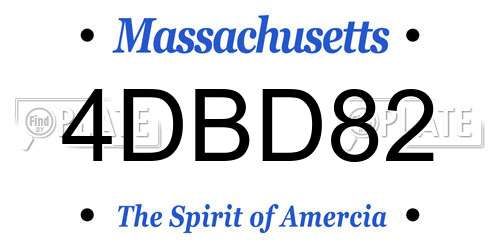 4DBD82 Massachusetts License Plate