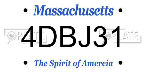 4DBJ31 Massachusetts License Plate