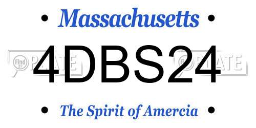 4DBS24 Massachusetts License Plate