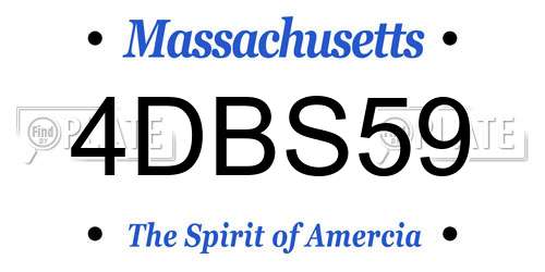 4DBS59 Massachusetts License Plate