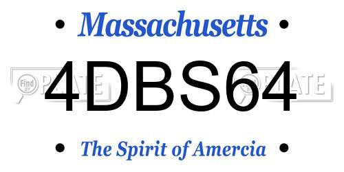 4DBS64 Massachusetts License Plate