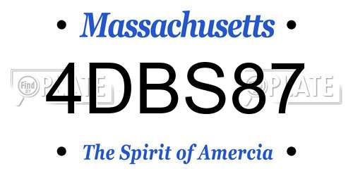 4DBS87 Massachusetts License Plate