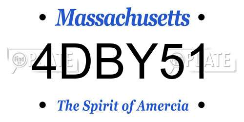 4DBY51 Massachusetts License Plate
