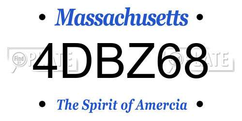 4DBZ68 Massachusetts License Plate