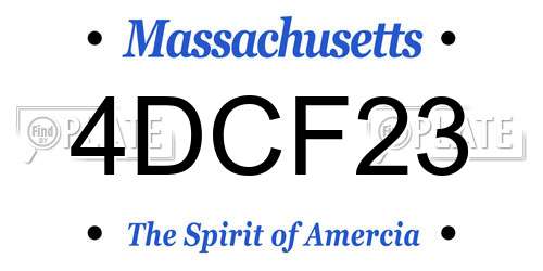 4DCF23 Massachusetts License Plate