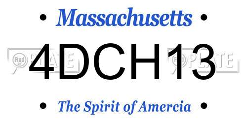 4DCH13 Massachusetts License Plate
