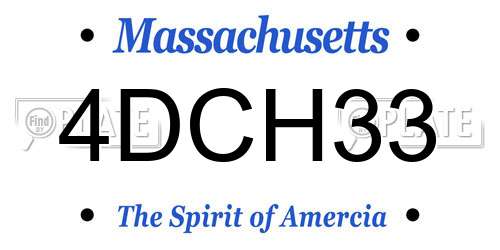 4DCH33 Massachusetts License Plate