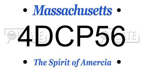 4DCP56 Massachusetts License Plate