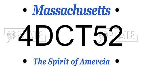 4DCT52 Massachusetts License Plate