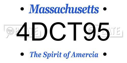 4DCT95 Massachusetts License Plate