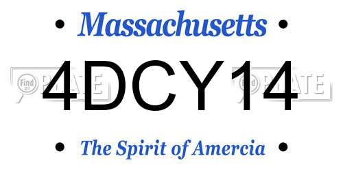 4DCY14 Massachusetts License Plate