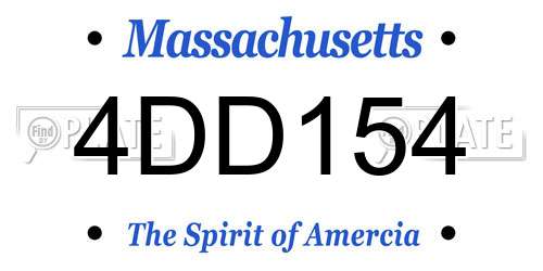 4DD154 Massachusetts License Plate