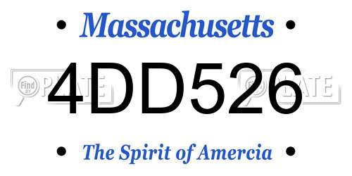 4DD526 Massachusetts License Plate