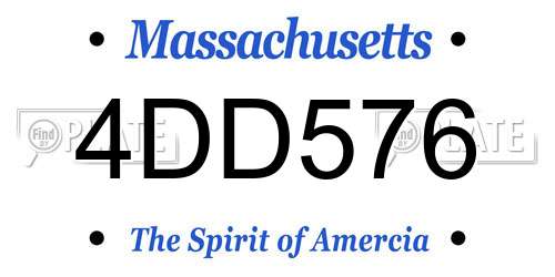 4DD576 Massachusetts License Plate