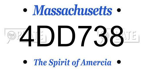 4DD738 Massachusetts License Plate