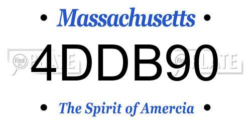4DDB90 Massachusetts License Plate