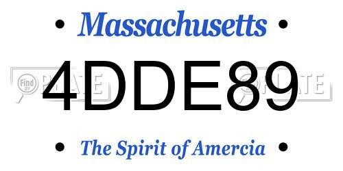 4DDE89 Massachusetts License Plate