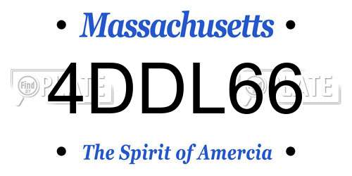 4DDL66 Massachusetts License Plate