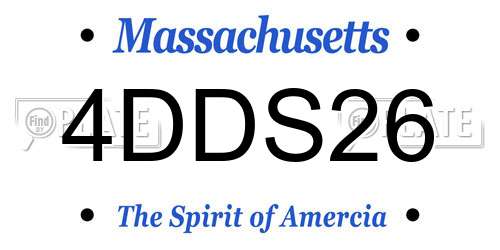 4DDS26 Massachusetts License Plate
