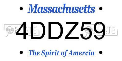 4DDZ59 Massachusetts License Plate