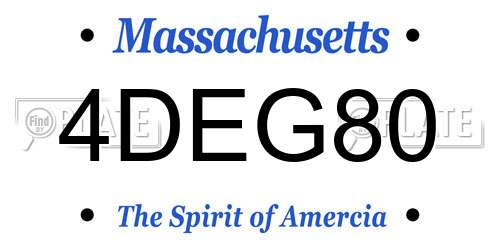 4DEG80 Massachusetts License Plate