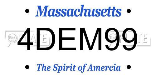 4DEM99 Massachusetts License Plate