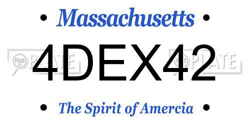 4DEX42 Massachusetts License Plate