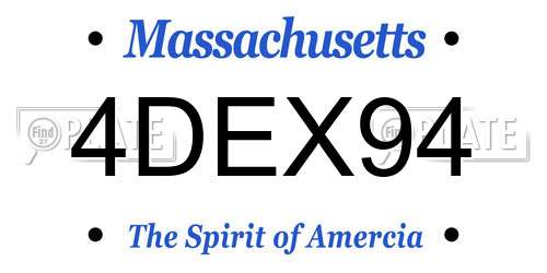 4DEX94 Massachusetts License Plate