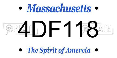 4DF118 Massachusetts License Plate