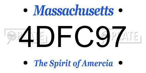 4DFC97 Massachusetts License Plate