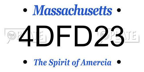 4DFD23 Massachusetts License Plate