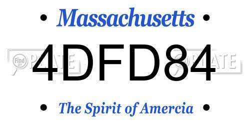 4DFD84 Massachusetts License Plate