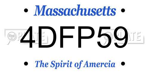 4DFP59 Massachusetts License Plate