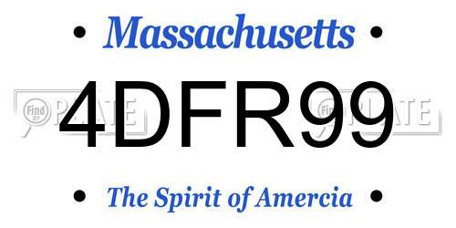 4DFR99 Massachusetts License Plate