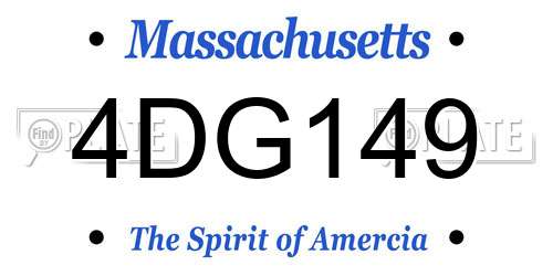 4DG149 Massachusetts License Plate