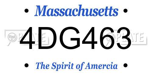 4DG463 Massachusetts License Plate