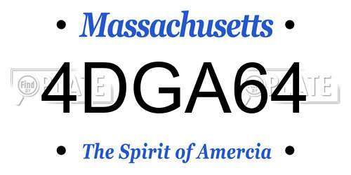 4DGA64 Massachusetts License Plate